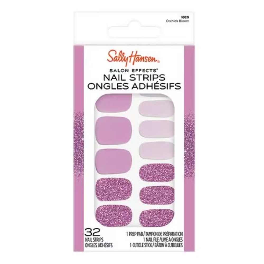 Sally Hansen Salon Effects Nail Strips Orchids Bloom 1020 New!